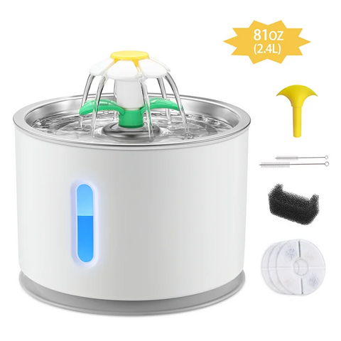 Petwant 2.4L Security Mute LED  Smart Pet Water Feeder Bowl Cat Dog Automatic Water Fountain