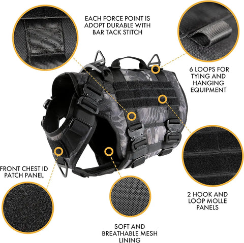 Easy to Control training Professional Vest Working Tactical Dog Harness
