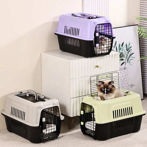 Wholesale Price Two-Door Small Dog & Cat House Pet Carrier Top or Front Loading Outdoor Handheld Portable Dog Bed Pet Cage