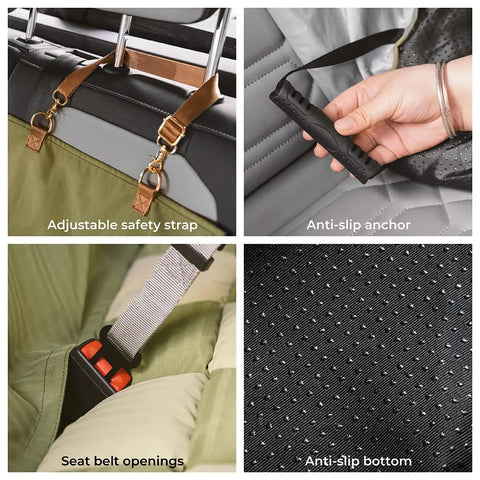 Travel Bolster Safety Back Seat Large Dog Car Seat Bed Chessboard Lounge Waterproof Dog Hammock Car Seat Cover Extender Mat