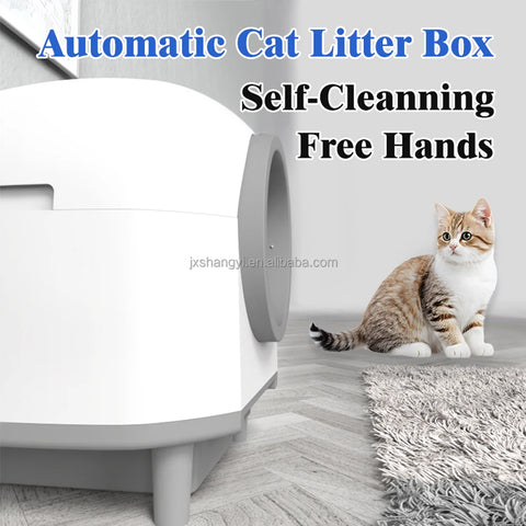 80L Odor Removal Electric Toilet Self Cleaning Smart Automatic cat Litter Box with APP WiFi Control 10 Safety Sensor Radars