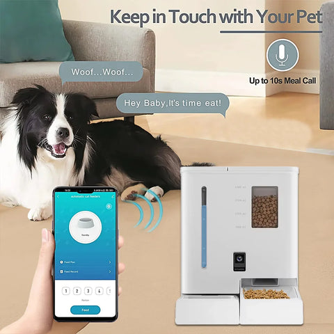 2026 New  Muti-function Auto Dog cat Bowl Feeder Smart Pet Food Feeder& Water Fountain 2 in 1 Pet Feeder and Waterer with Camera