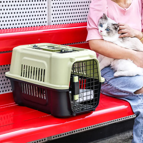 Wholesale Price Two-Door Small Dog & Cat House Pet Carrier Top or Front Loading Outdoor Handheld Portable Dog Bed Pet Cage
