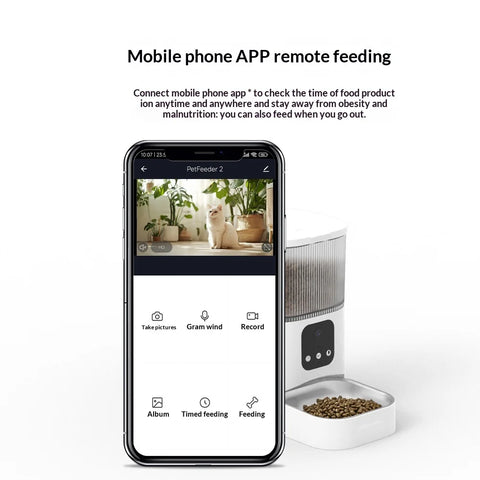 Timed Quantitative Remote Feeding Wifi Smart Pet Feeder