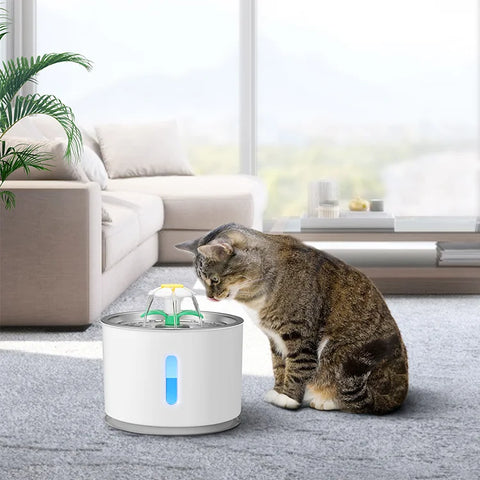 Petwant 2.4L Security Mute LED  Smart Pet Water Feeder Bowl Cat Dog Automatic Water Fountain