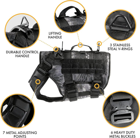 Easy to Control training Professional Vest Working Tactical Dog Harness