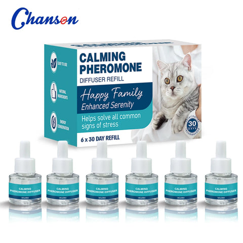 Chanson Factory In-Stock 6pcs Modern Plastic Essential Oil Pheromone Soothing Pet Calming Stress Relieving Soothing Refill