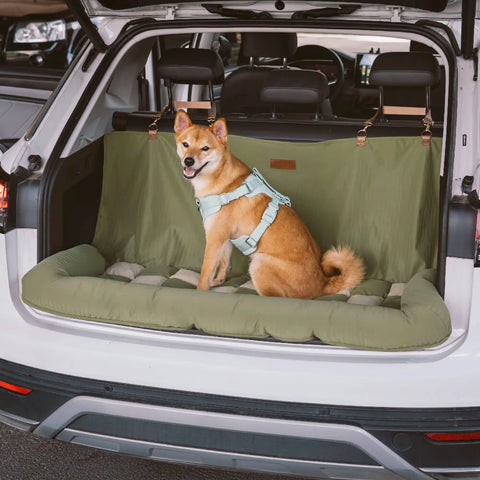 Travel Bolster Safety Back Seat Large Dog Car Seat Bed Chessboard Lounge Waterproof Dog Hammock Car Seat Cover Extender Mat